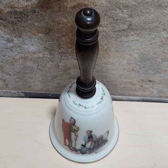 Gorham Norman Rockwell Chilly Reception Porcelain Bell 1980 - Picture 3 of 12